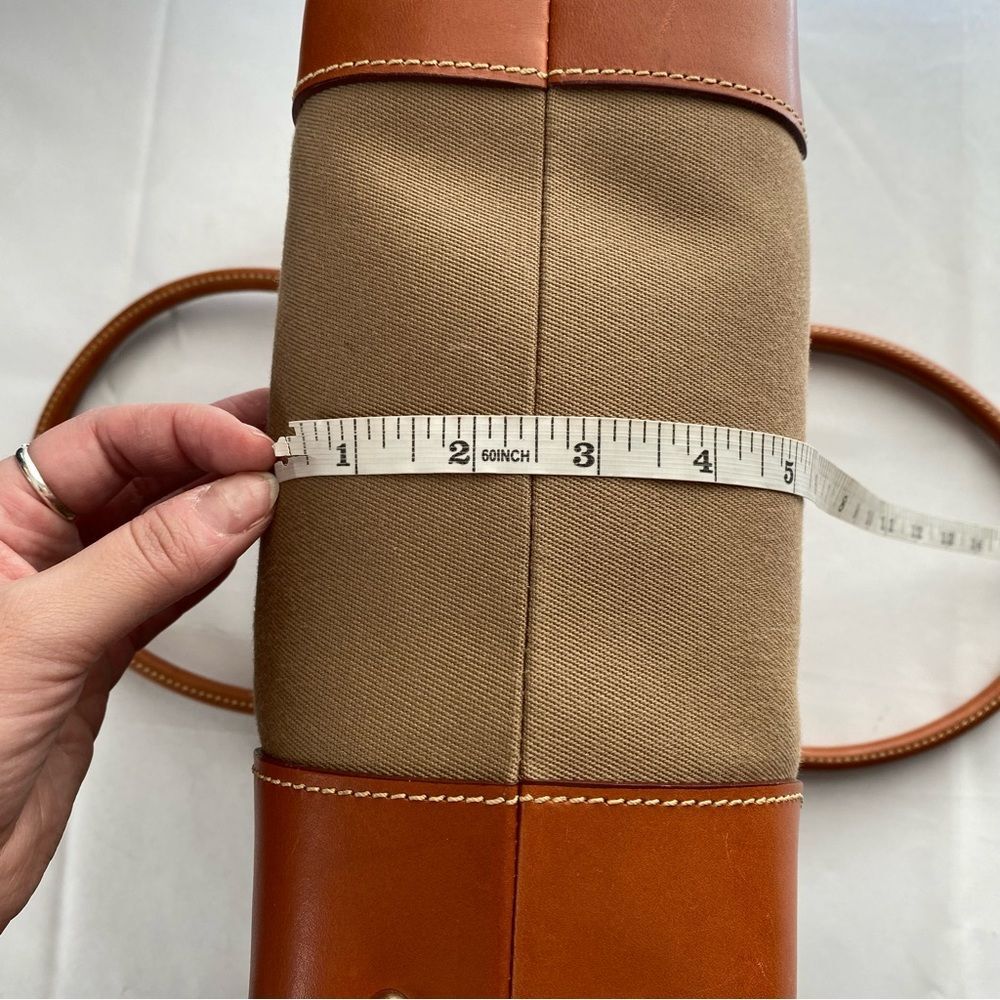 Dooney & Bourke Tan Taylor Shopper Canvas & Leather Large Satchel Tote Bag - Picture 15 of 15